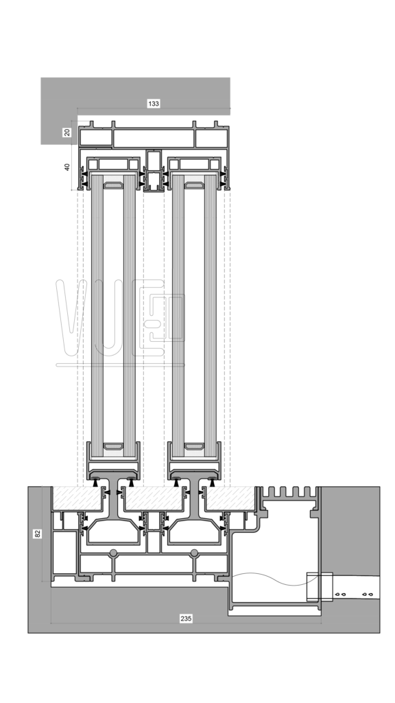 38M Marble Track Minimal Series - Technical Drawing